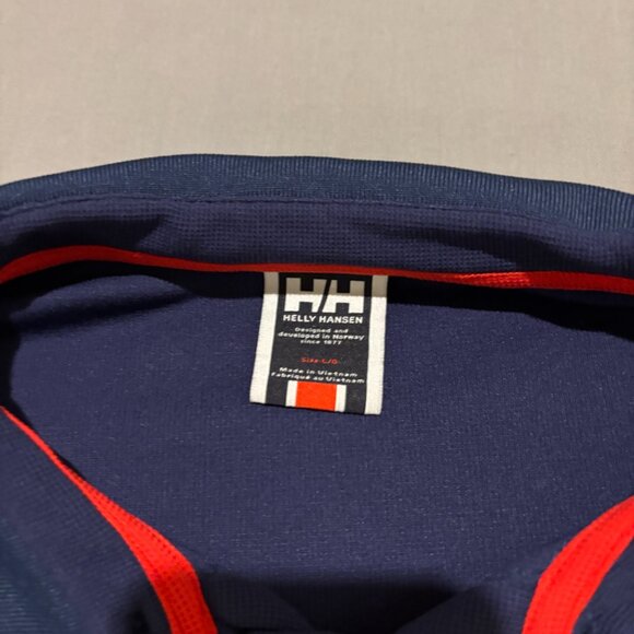 Helly Hansen Polo Shirt Mens Large Blue Hydropower Cape Hatteras Pro Sailing - Picture 4 of 6